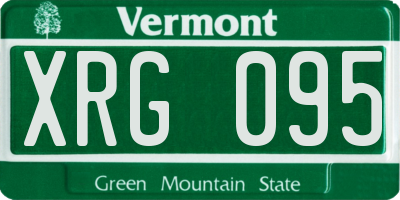 VT license plate XRG095