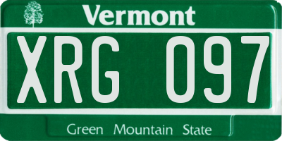 VT license plate XRG097