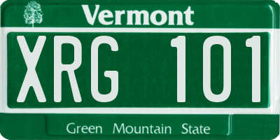 VT license plate XRG101