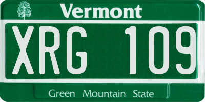 VT license plate XRG109