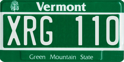 VT license plate XRG110
