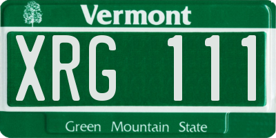 VT license plate XRG111