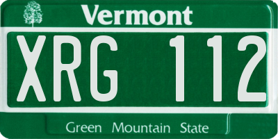 VT license plate XRG112