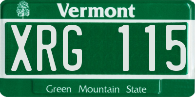 VT license plate XRG115