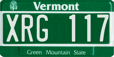 VT license plate XRG117