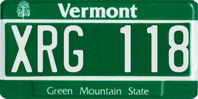 VT license plate XRG118