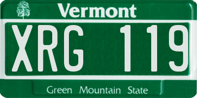 VT license plate XRG119