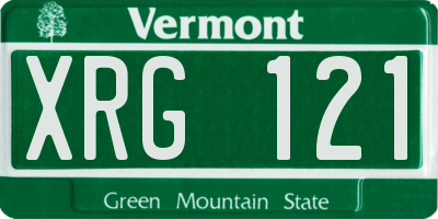 VT license plate XRG121