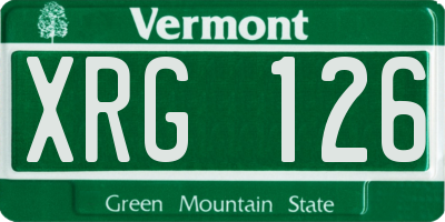 VT license plate XRG126