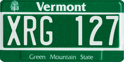 VT license plate XRG127
