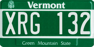 VT license plate XRG132