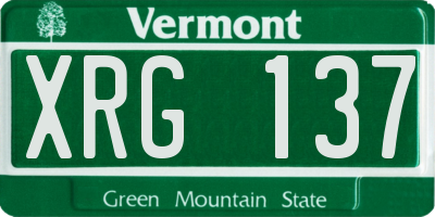 VT license plate XRG137
