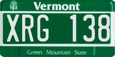 VT license plate XRG138