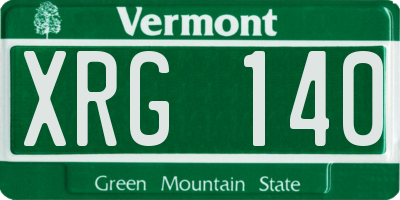 VT license plate XRG140