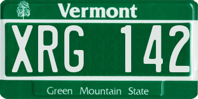 VT license plate XRG142