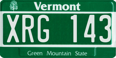 VT license plate XRG143