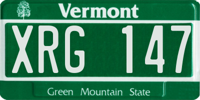 VT license plate XRG147