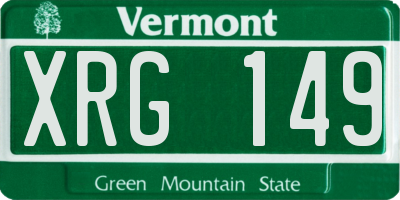 VT license plate XRG149