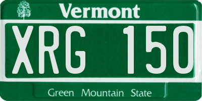 VT license plate XRG150