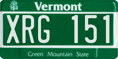 VT license plate XRG151