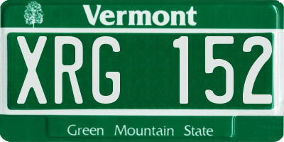 VT license plate XRG152