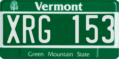 VT license plate XRG153
