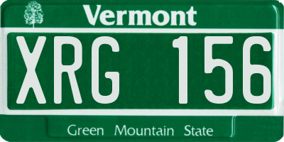 VT license plate XRG156