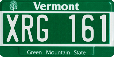 VT license plate XRG161