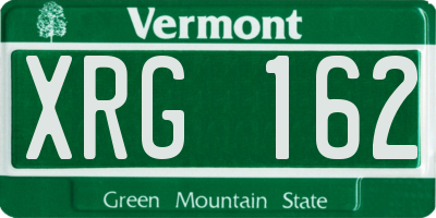 VT license plate XRG162