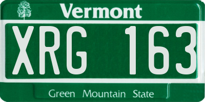 VT license plate XRG163