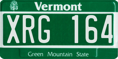 VT license plate XRG164