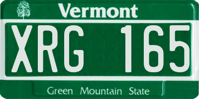 VT license plate XRG165