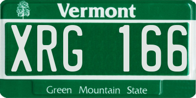 VT license plate XRG166