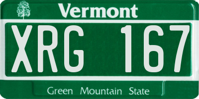 VT license plate XRG167