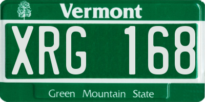 VT license plate XRG168