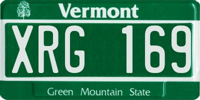 VT license plate XRG169