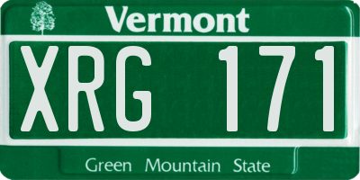 VT license plate XRG171