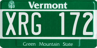 VT license plate XRG172