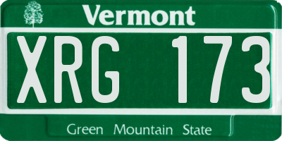 VT license plate XRG173