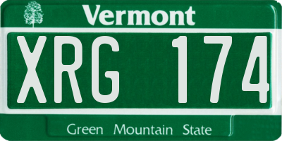 VT license plate XRG174