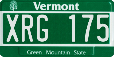 VT license plate XRG175