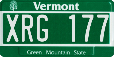 VT license plate XRG177