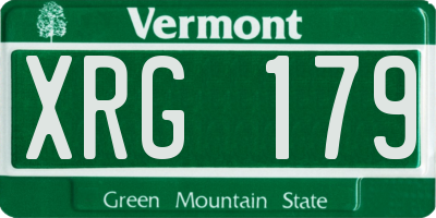 VT license plate XRG179