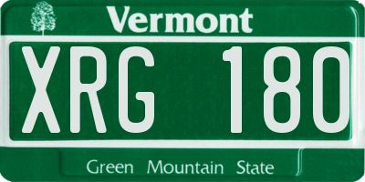 VT license plate XRG180