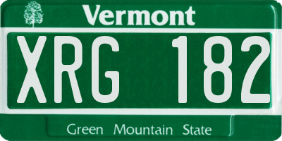 VT license plate XRG182