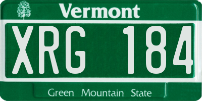 VT license plate XRG184