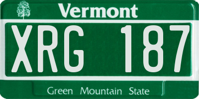VT license plate XRG187
