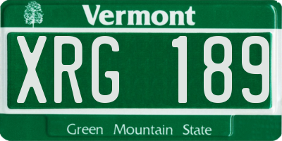 VT license plate XRG189