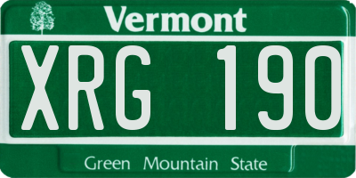 VT license plate XRG190