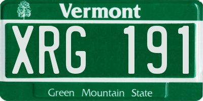 VT license plate XRG191